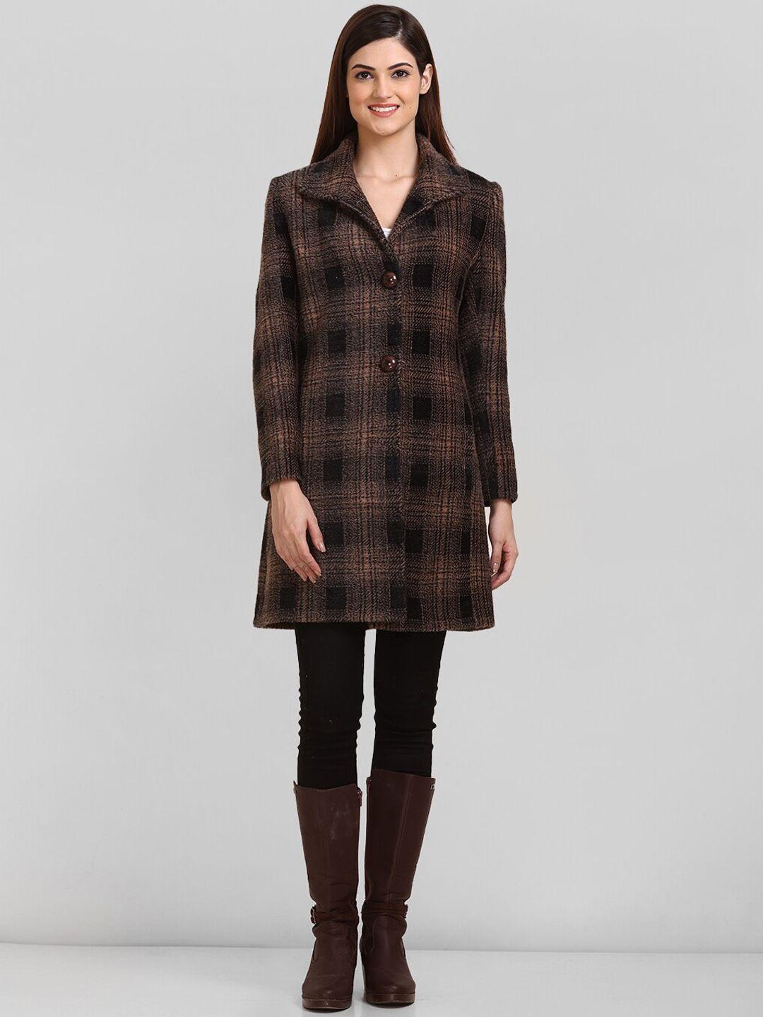 lure urban checked single breasted woollen winter stylish overcoat
