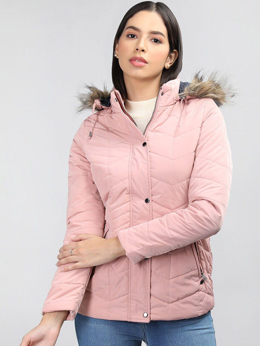 lure urban hooded faux fur trim padded jacket