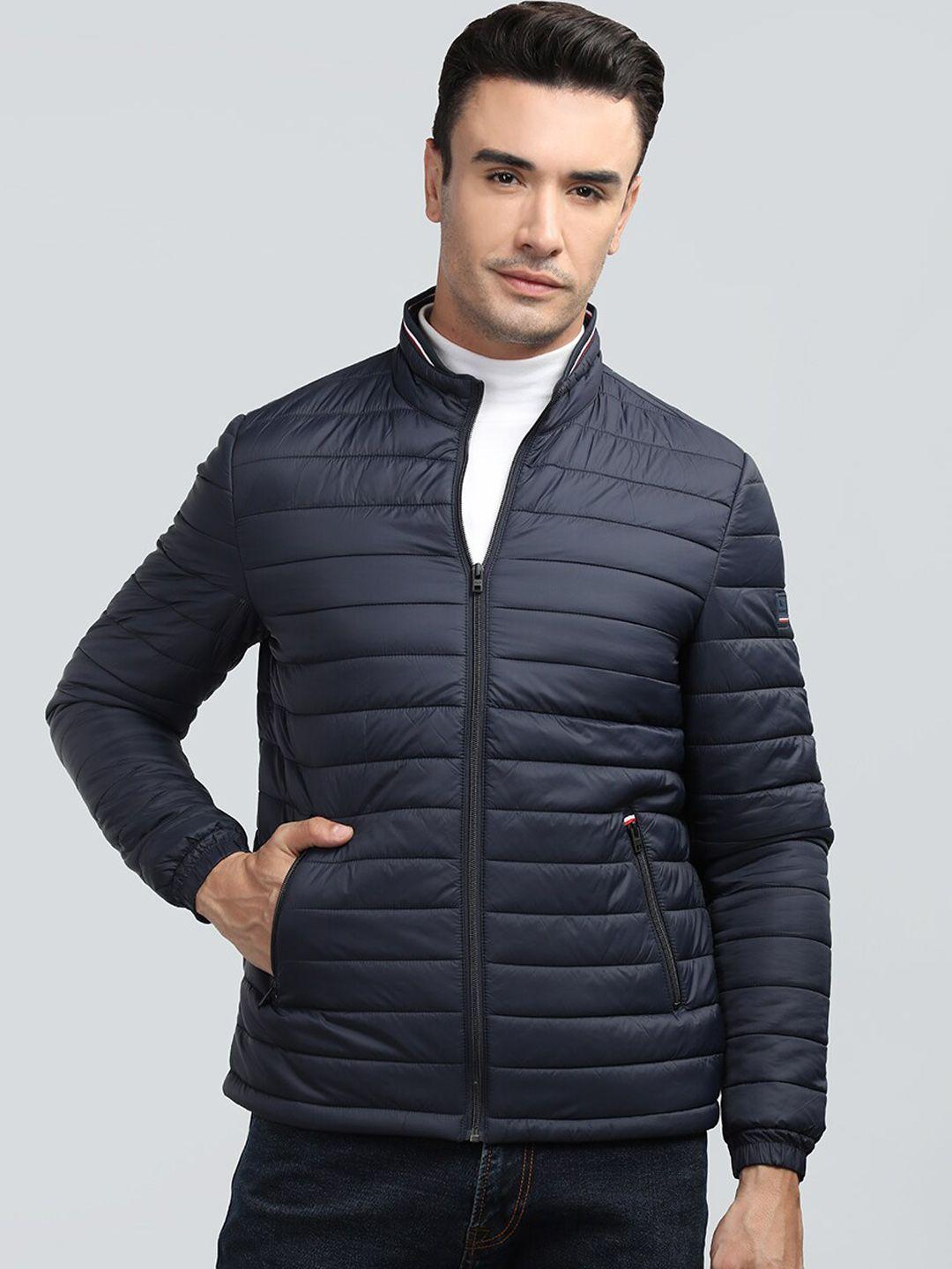 lure urban mock collar puffer jacket with zip detail