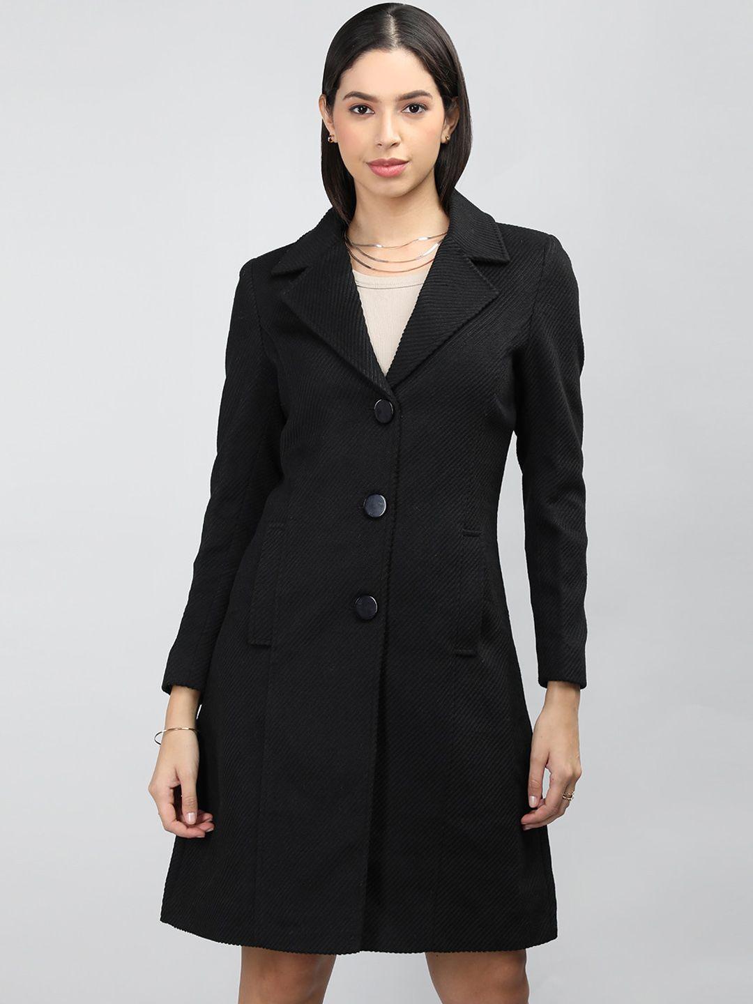 lure urban notched lapel collar single-breasted woollen overcoat