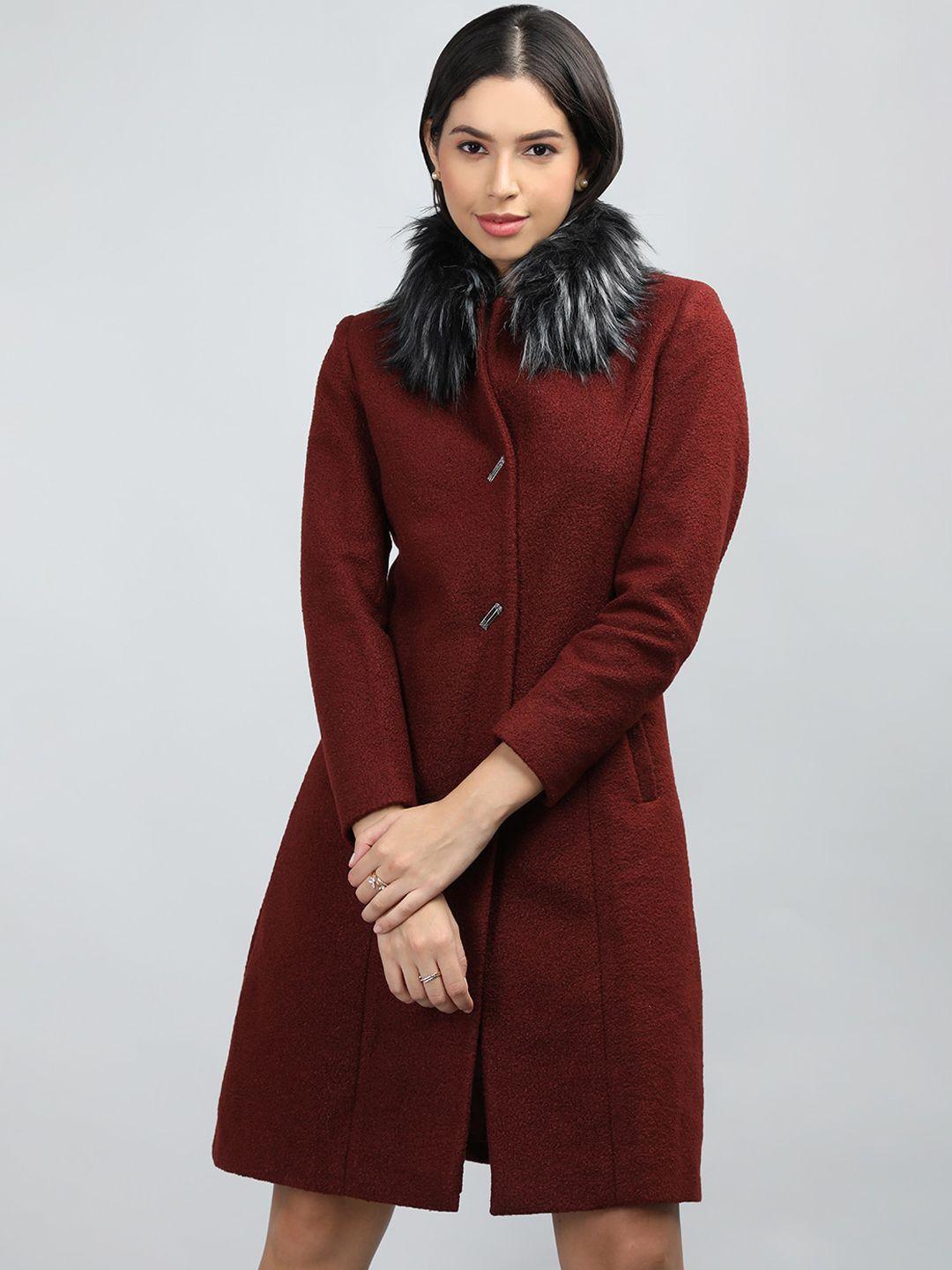 lure urban spread collar single-breasted woollen overcoat