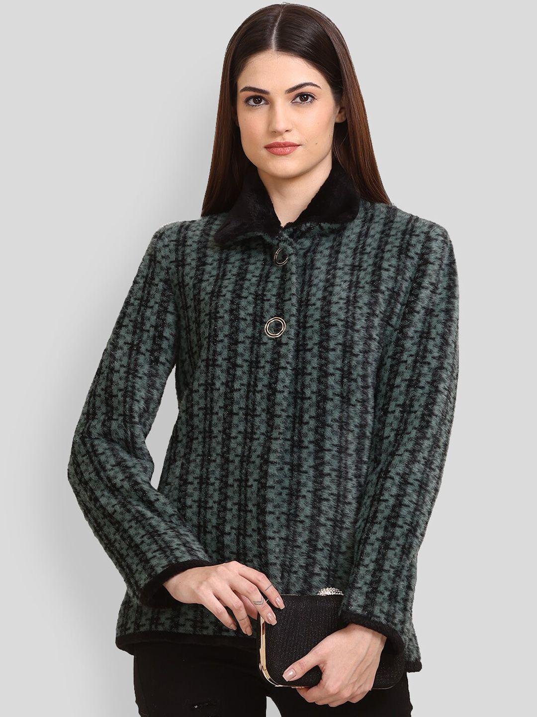 lure urban striped woolen pea coat