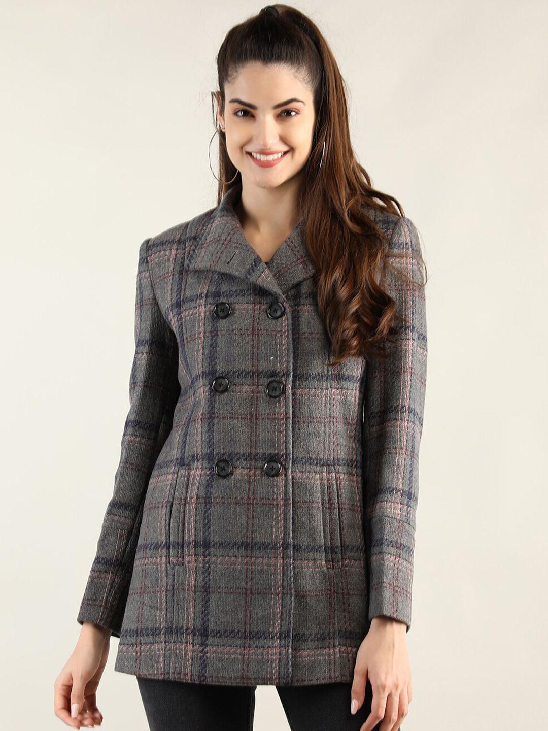 lure urban women grey checked coats