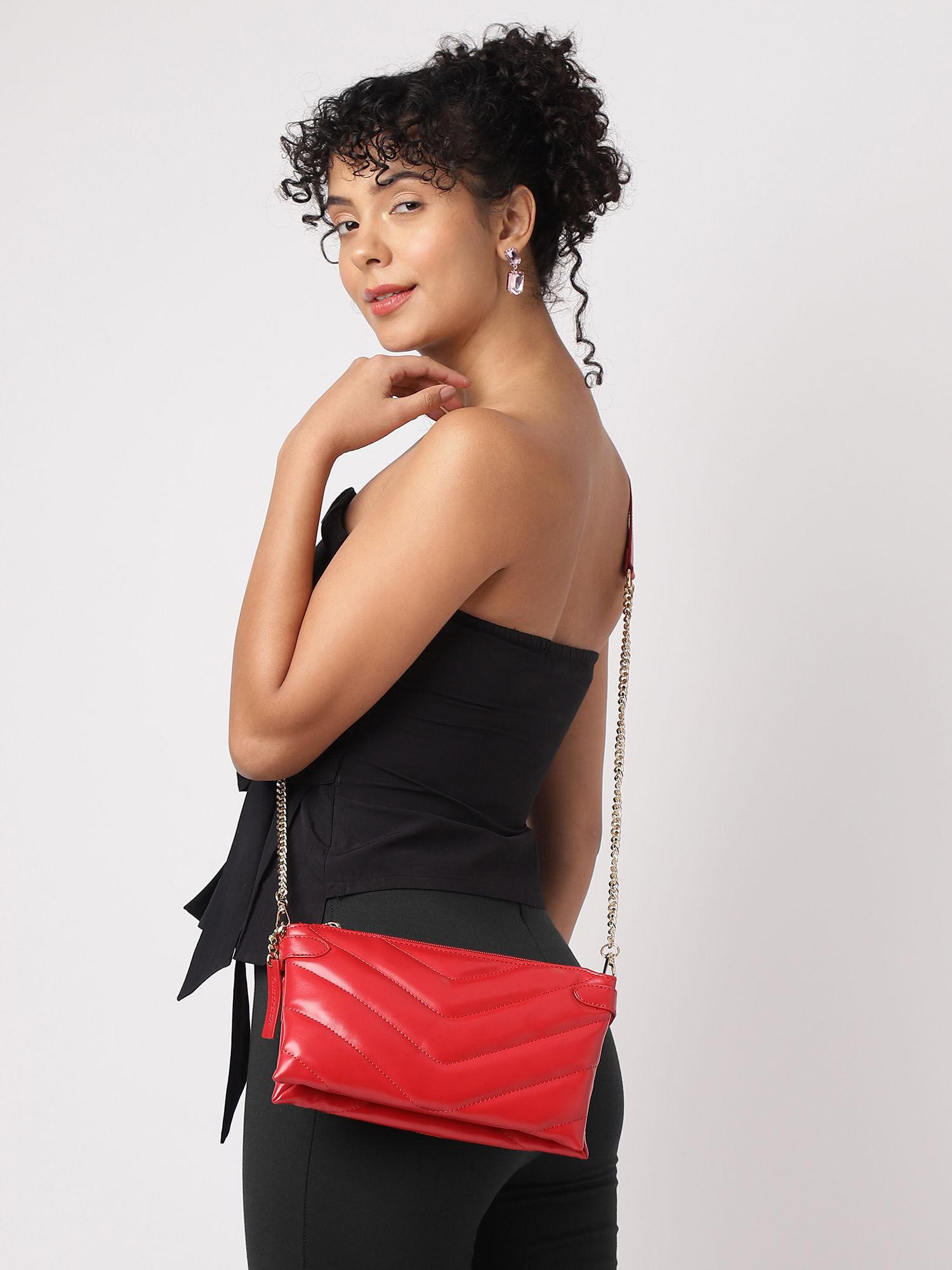 luscious red party sling bag for women
