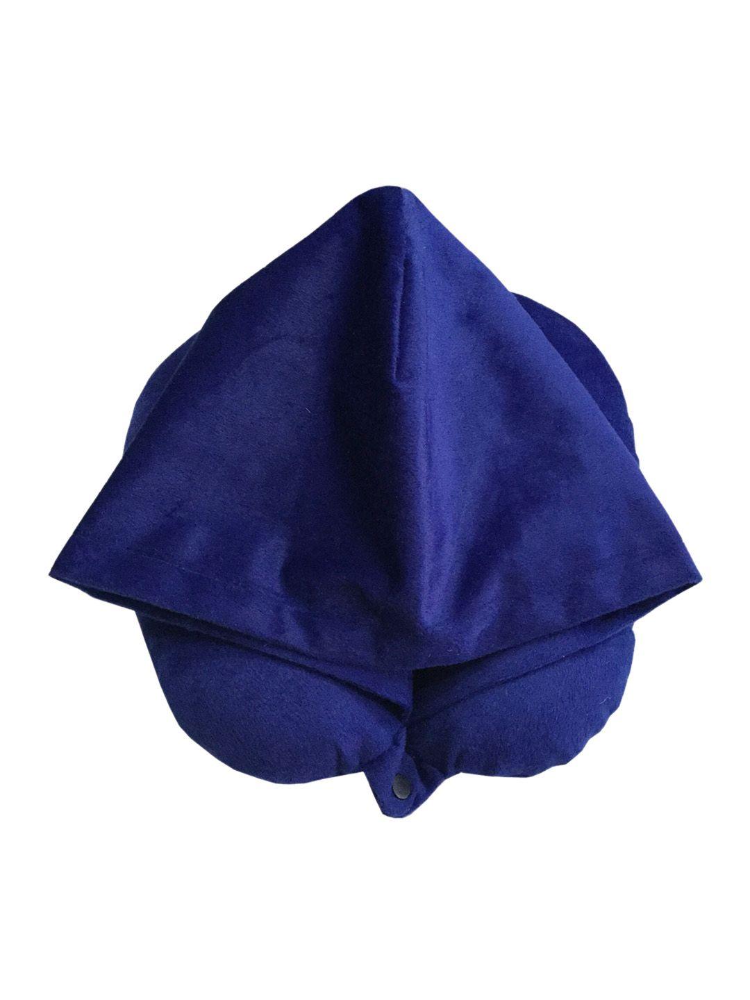 lushomes  blue solid neck pillow with a hoodie