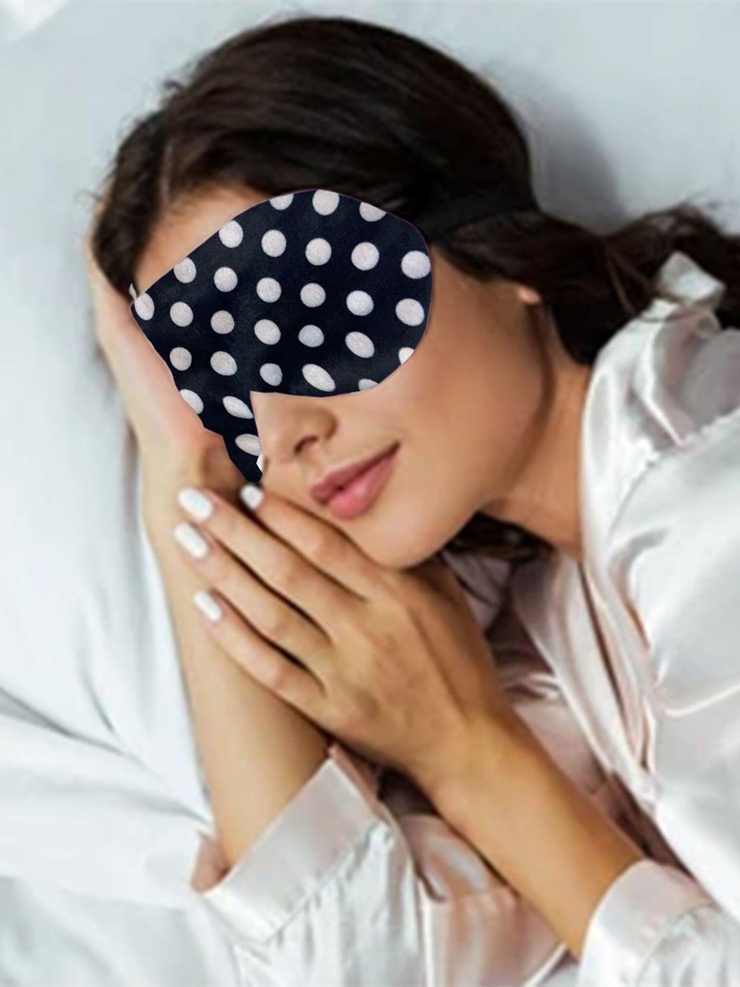 lushomes black polka dots printed sleep eyemask