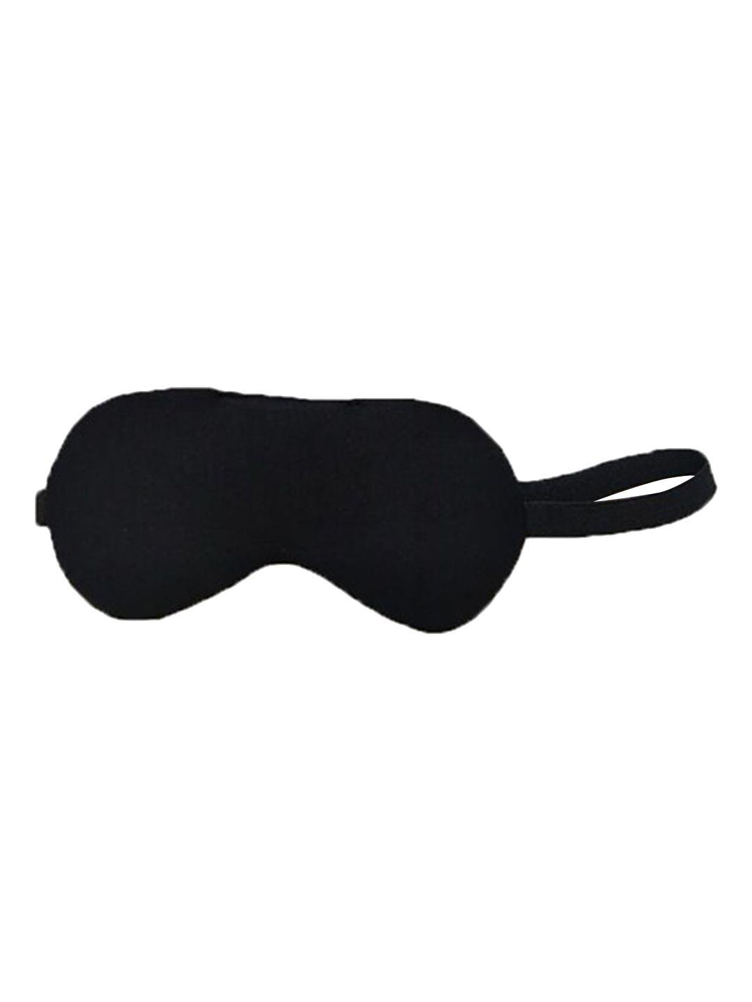 lushomes black solid elasticated eye mask