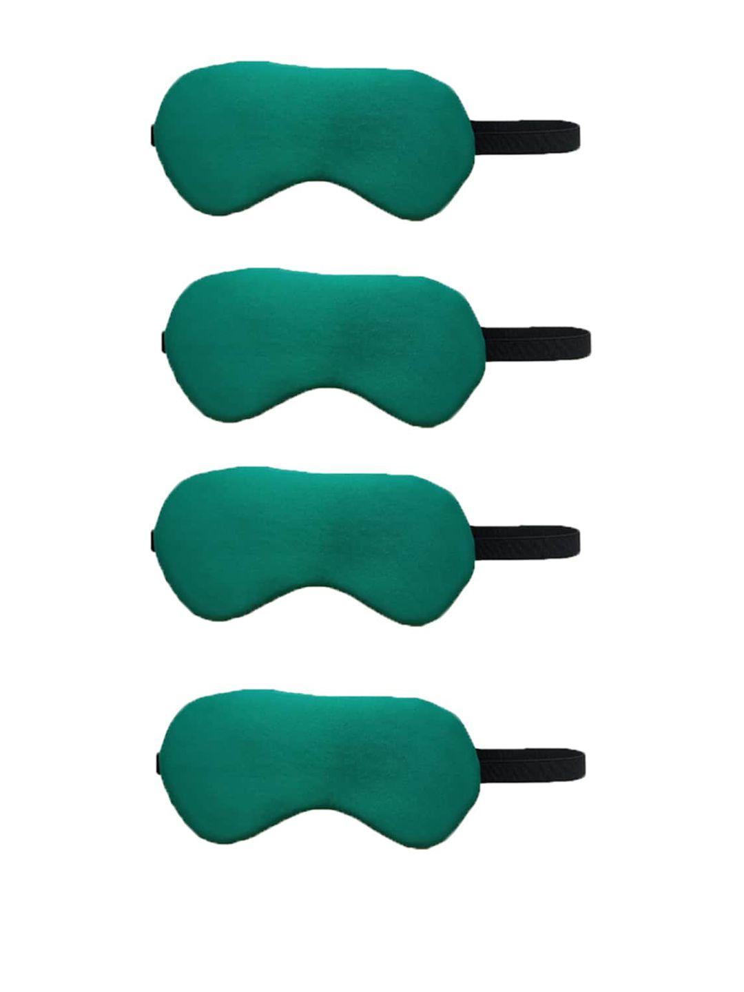 lushomes set of 4  green solid sleeping eye mask