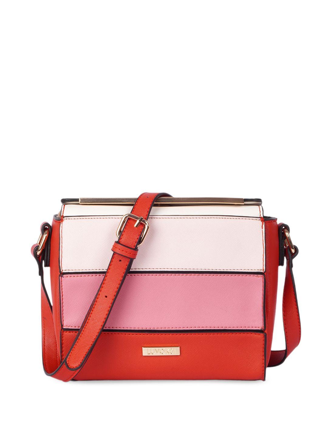 luvoksi colourblocked pu structured sling bag