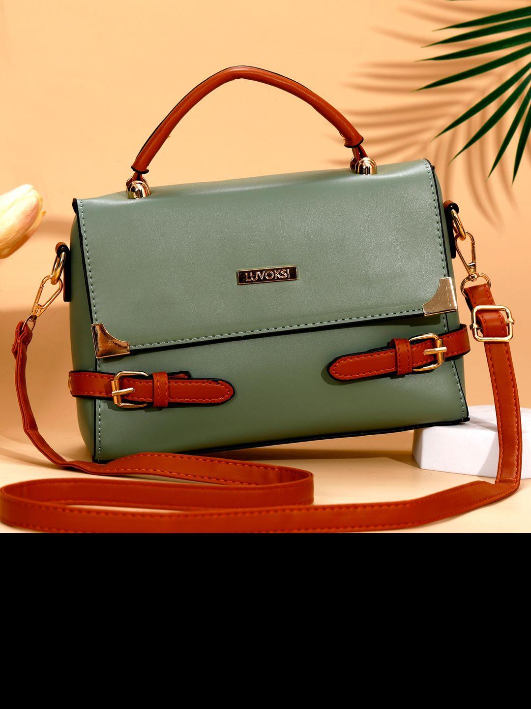 luvoksi green pu structured sling bag