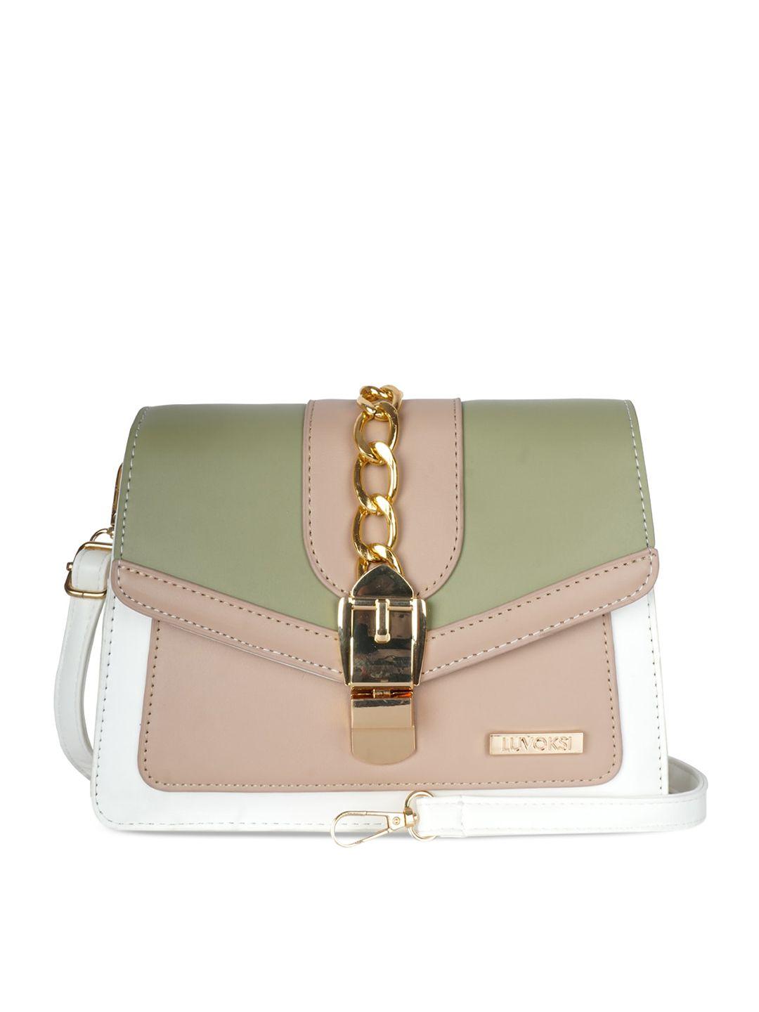 luvoksi multicoloured colourblocked pu structured satchel