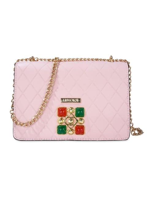 luvoksi pink quilted medium sling bag