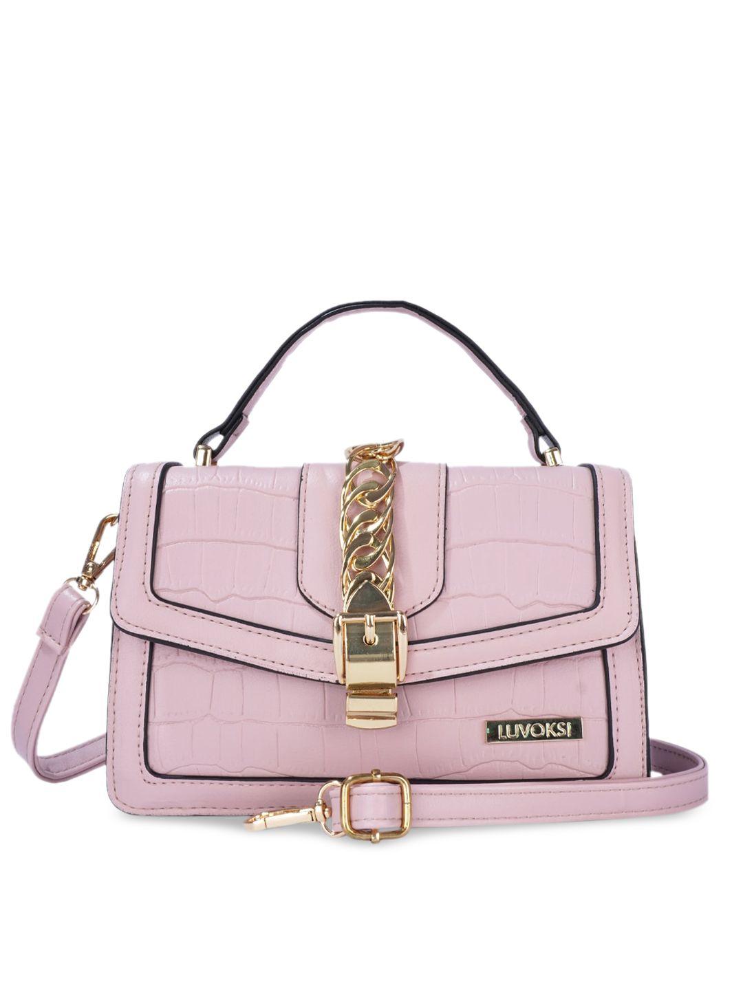 luvoksi pink textured structured satchel
