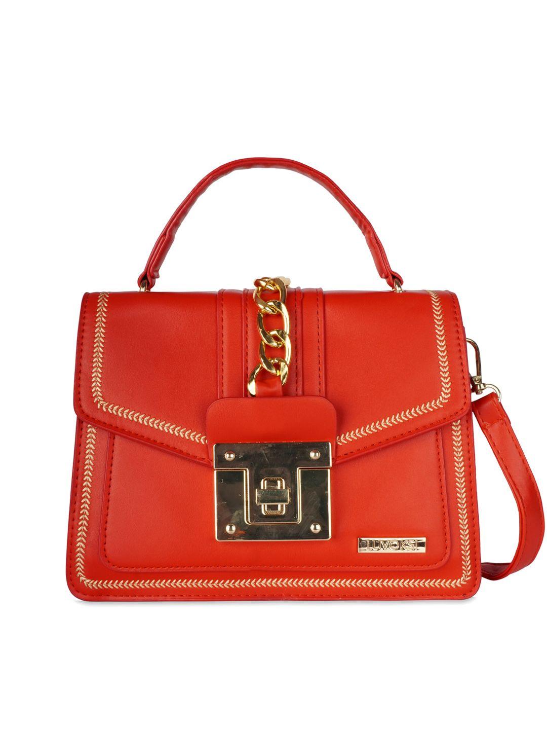 luvoksi red pu structured satchel