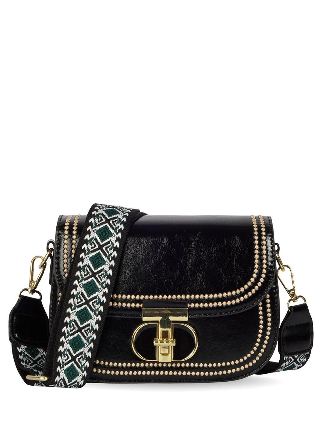 luvoksi textured embroidered structured sling bag
