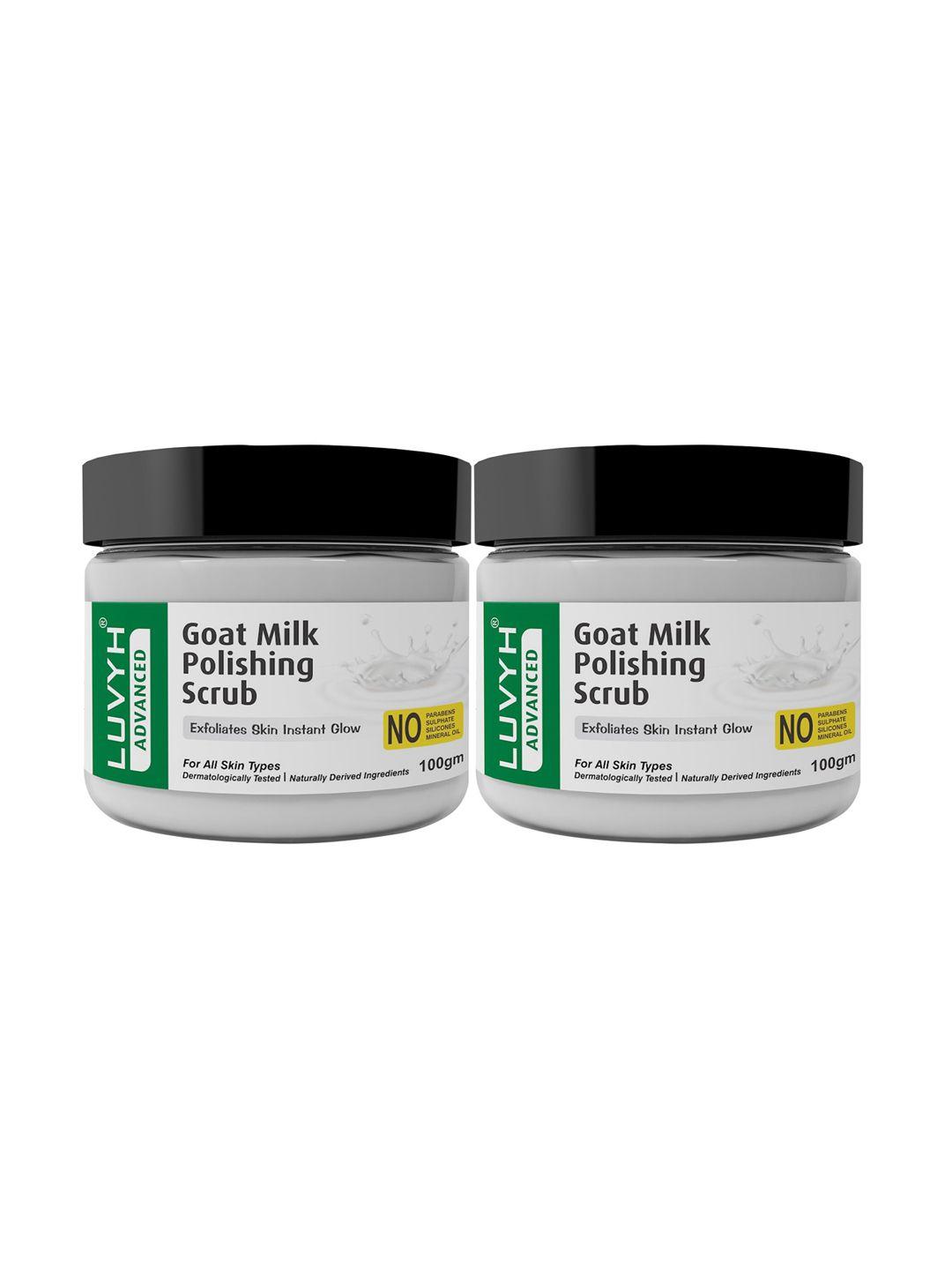 luvyh advanced set of 2 goat milk polishing scrubs for instant glow - 100 g each