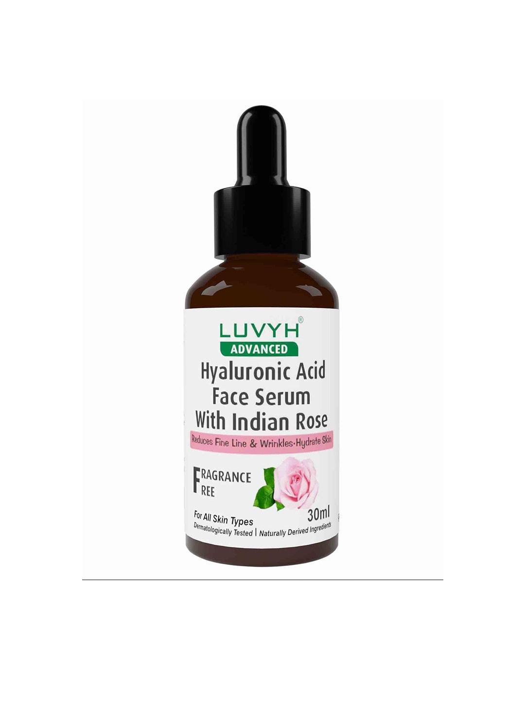 luvyh hyaluronic acid fragrance-free face serum with indian rose - 30 ml