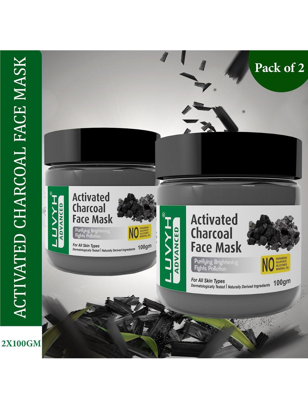 luvyh set of 2 activated charcoal face mask 200g