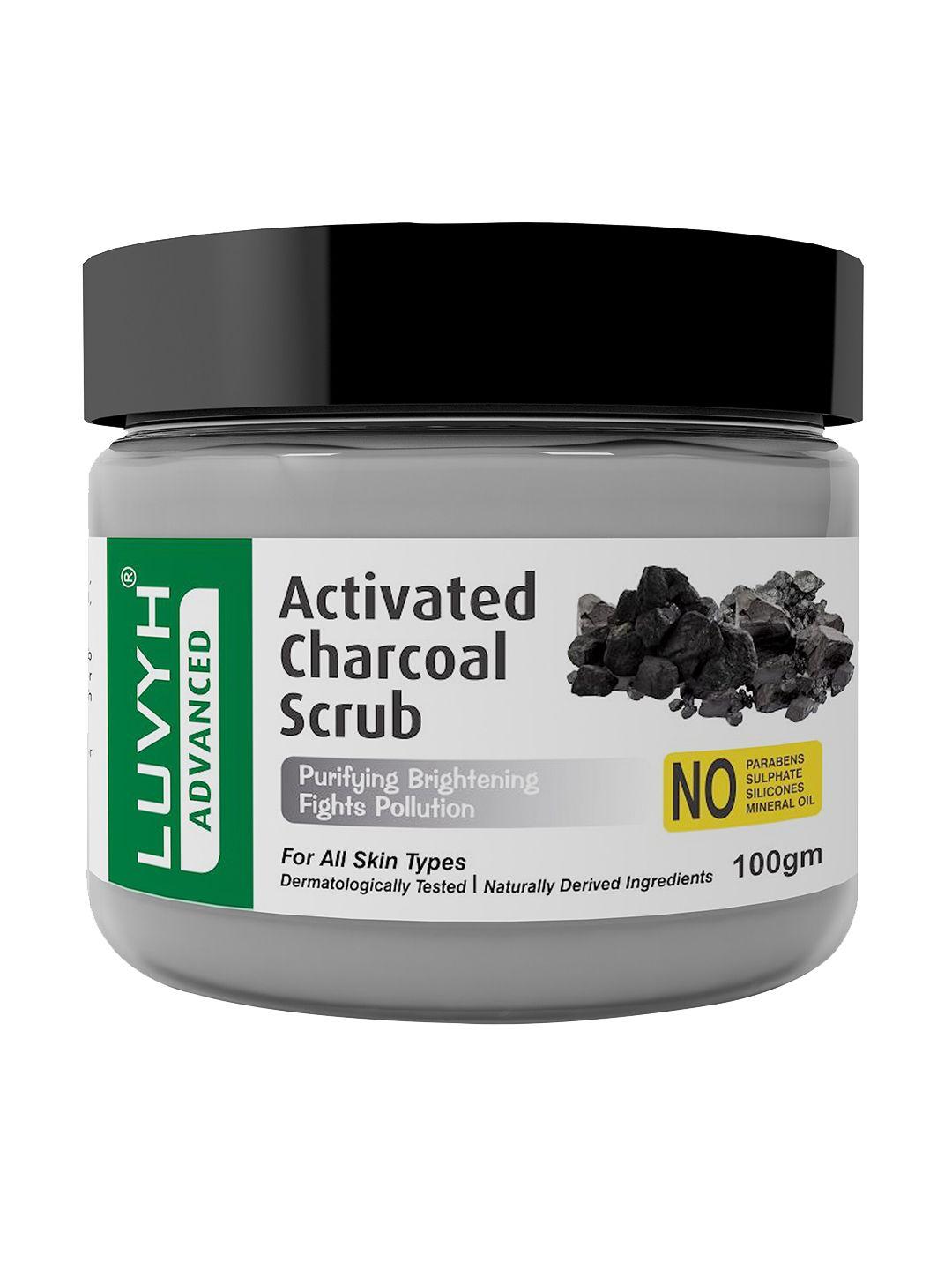 luvyh advanced activated charcoal scrub for all skin types - 100 g