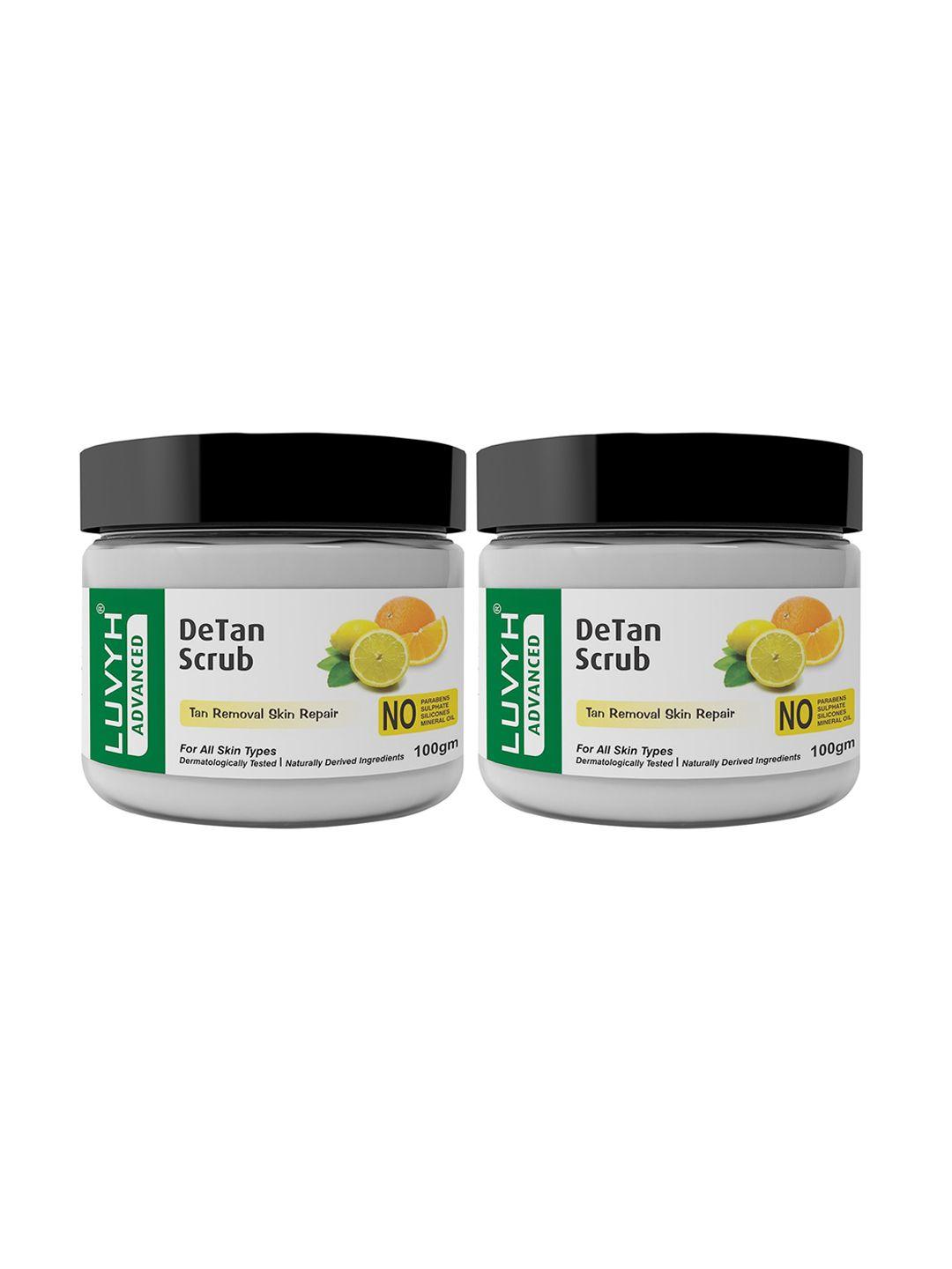 luvyh advanced set of 2 de-tan scrub for tan removal skin repair - 100 g each