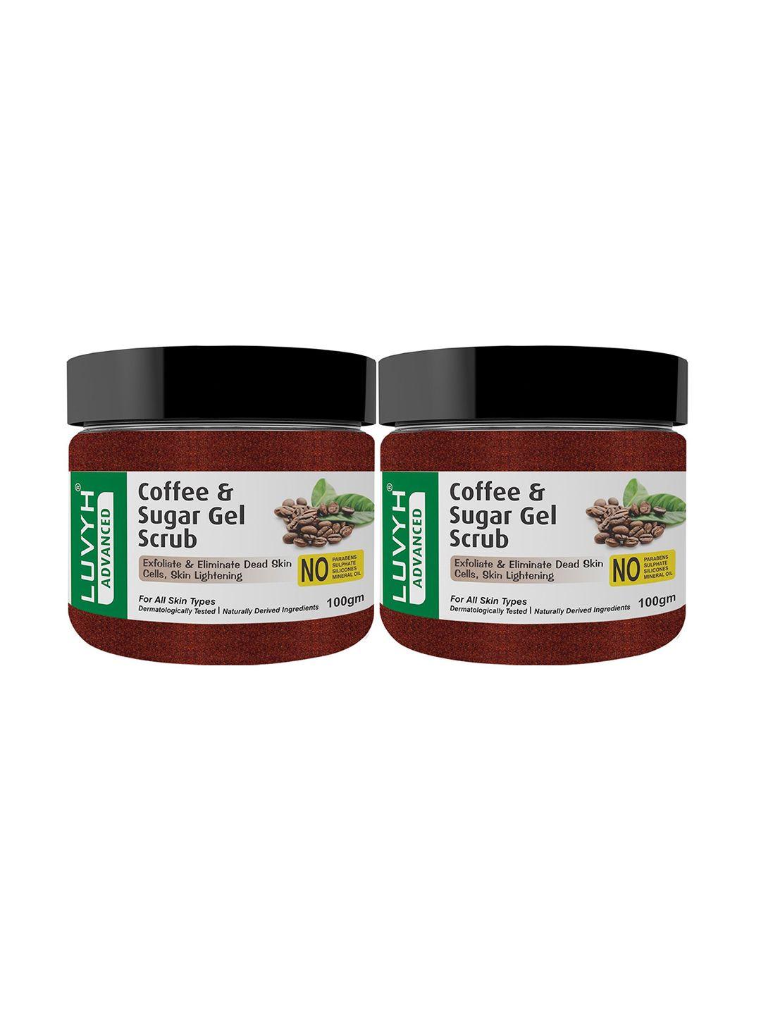luvyh advanced set of 2 skin lightening coffee & sugar gel scrub 100 g each