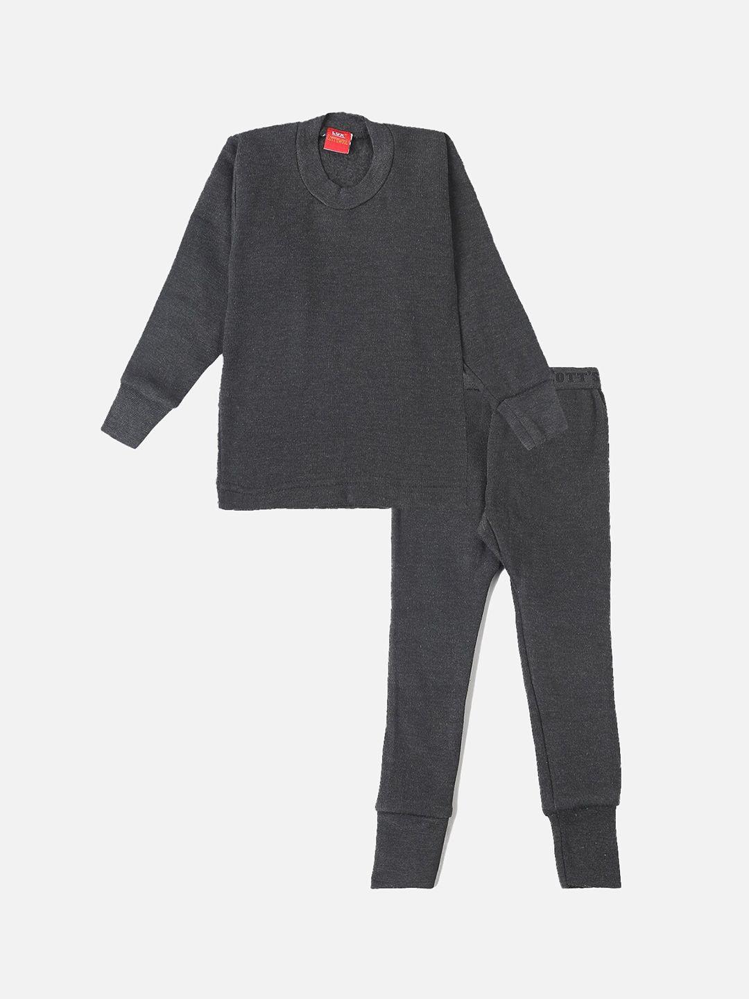 lux-cottswool-boys-charcoal-grey-solid-knitted-cotton-slim-fit-thermal-set