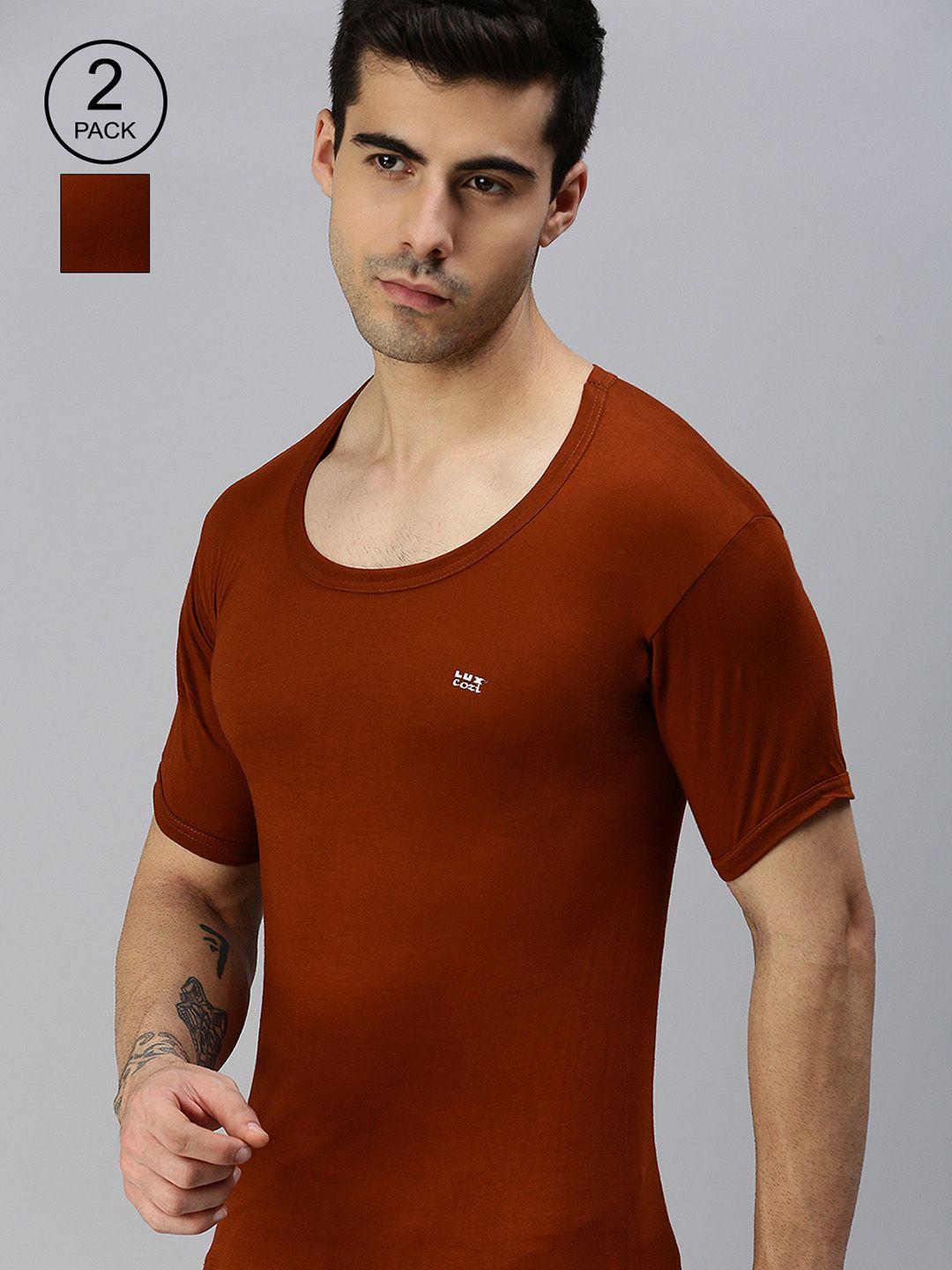 lux-cozi-men-brown-pack-of-2-solid-organic-cotton-basic-innerwear-vests