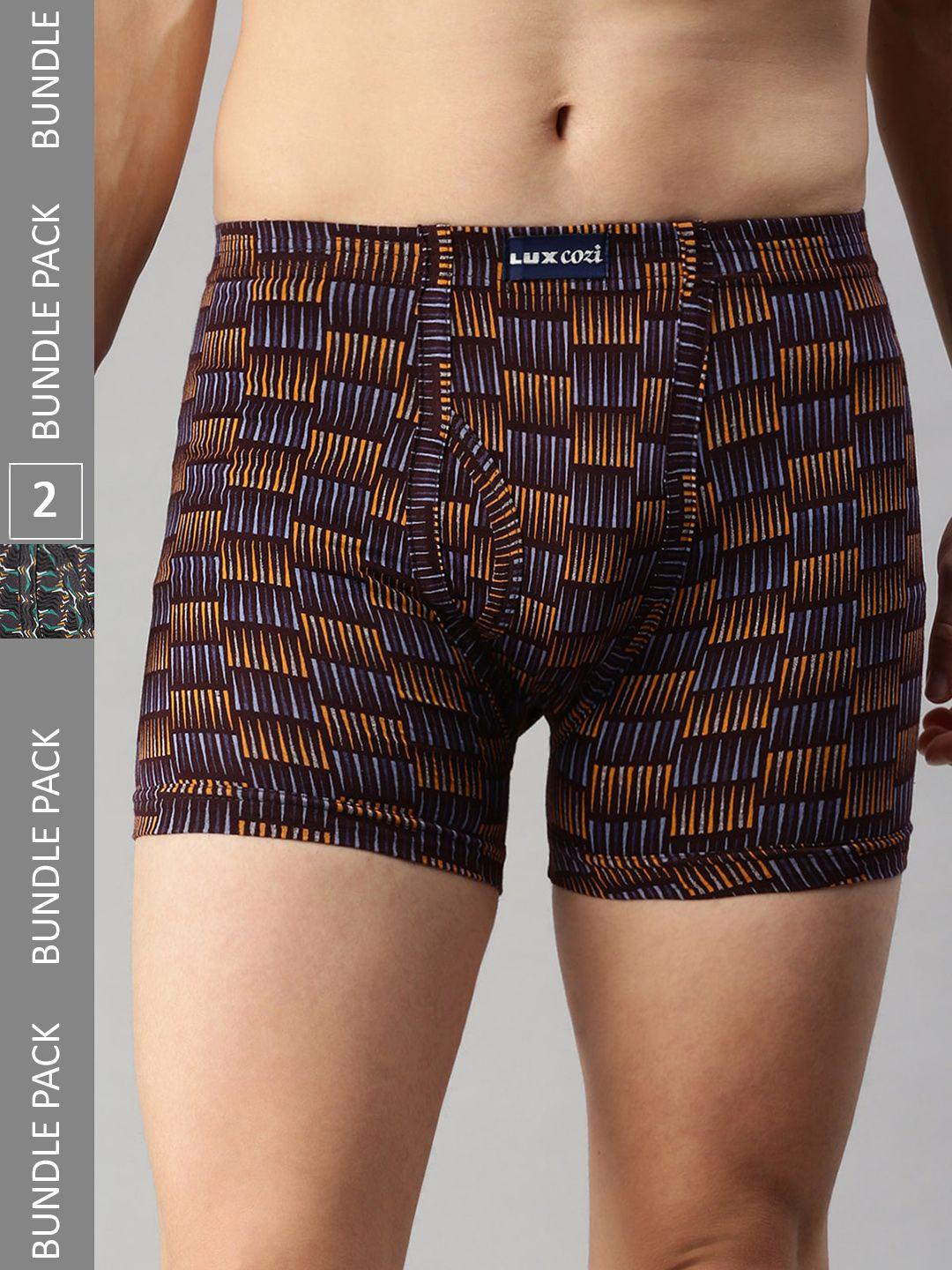 lux cozi men pack of 2 assorted printed cotton trunks cozi_bigshot_longs_print_ast4_2pc