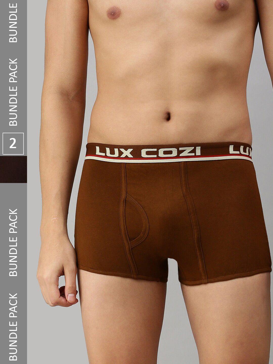 lux cozi men plus size pack of 2 trunks- cozi_bigshot_slp_brn_mst_2pc