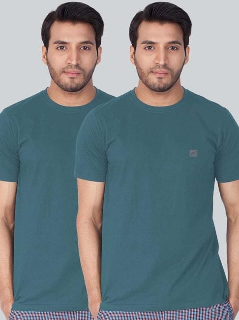 lux nitro blue regular fit t-shirt pack of - 2