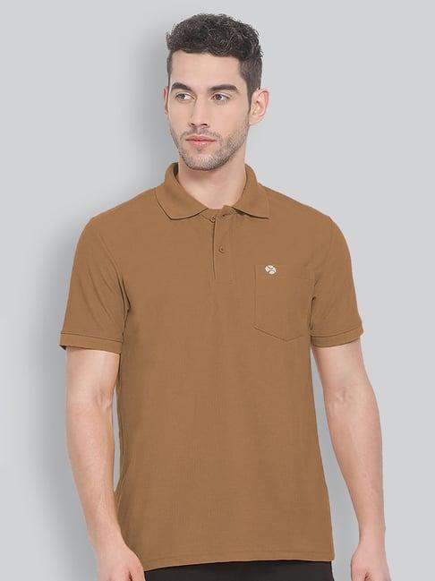 lux nitro brown regular fit polo t-shirt