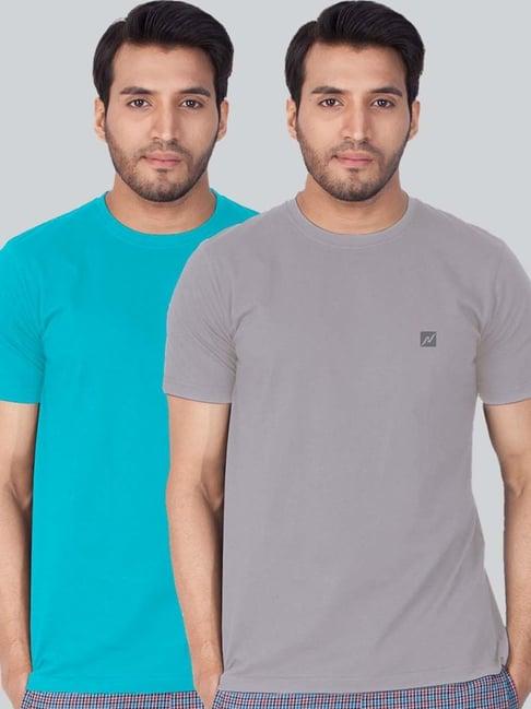 lux nitro turquoise & pewter regular fit t-shirt pack of - 2