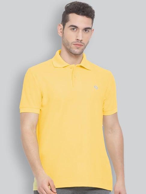 lux nitro yellow regular fit polo t-shirt