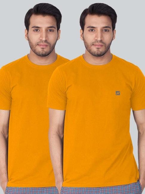 lux nitro yellow regular fit t-shirt pack of - 2