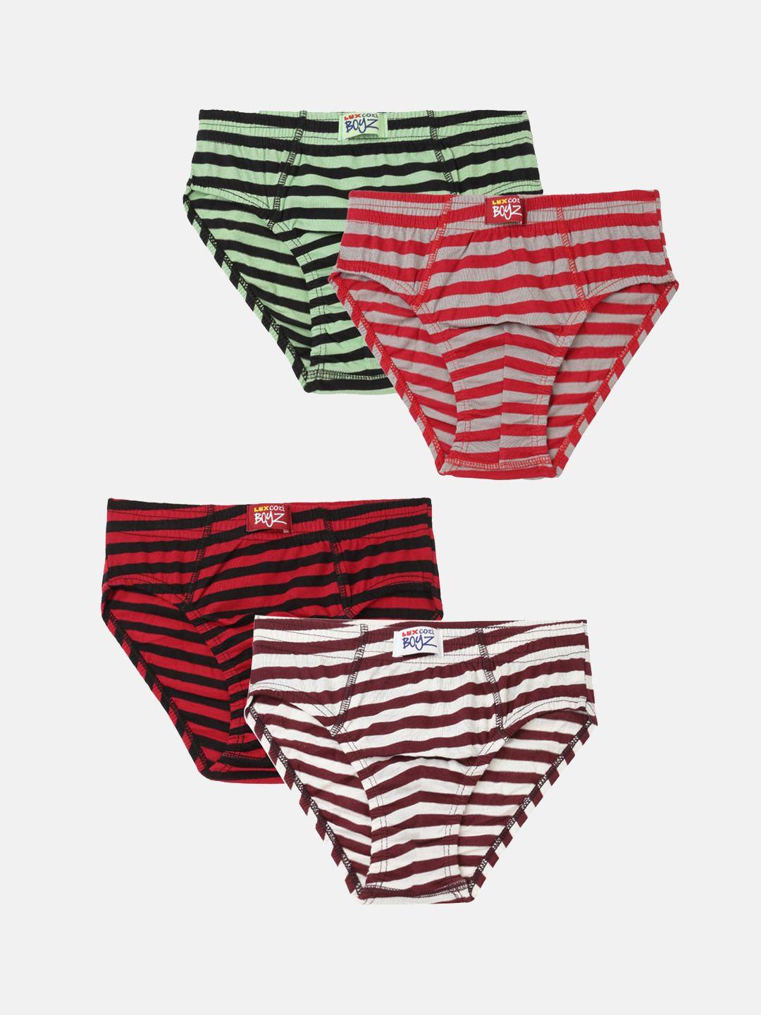 lux cozi boys pack of 4 assorted cotton anti-odour basic briefs