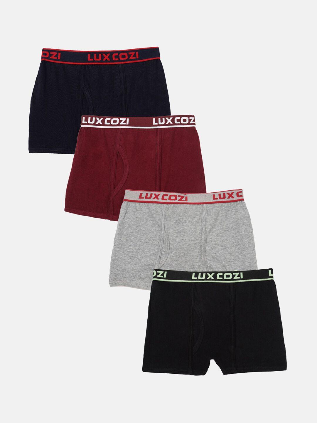 lux cozi boys pack of 4 assorted odour free trunks
