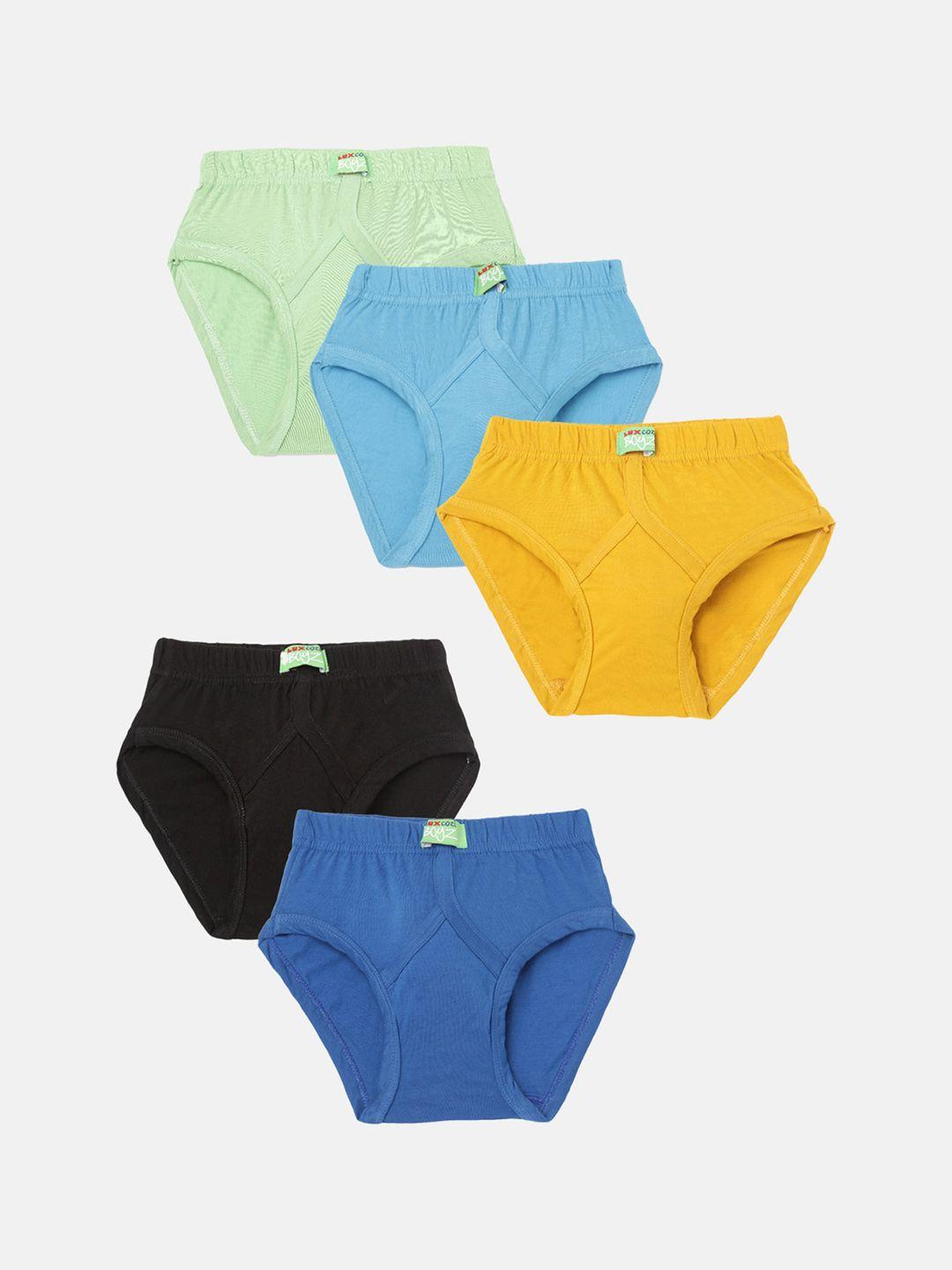 lux cozi boys pack of 5 assorted cotton anti-odour basic briefs