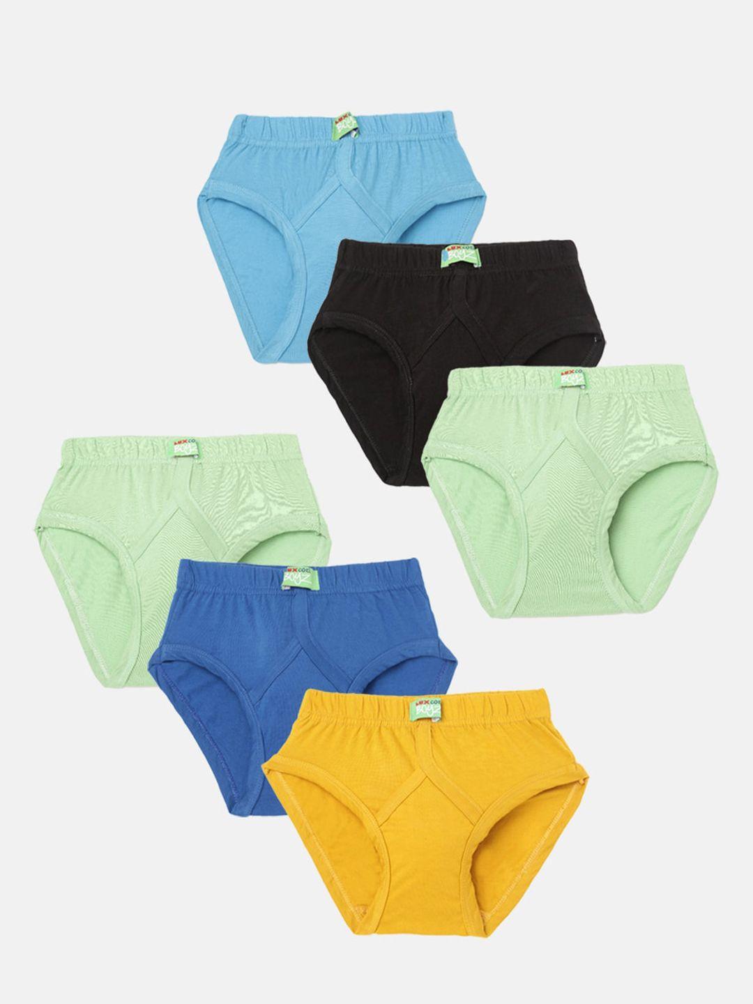 lux cozi boys pack of 6 assorted cotton anti-odour basic briefs