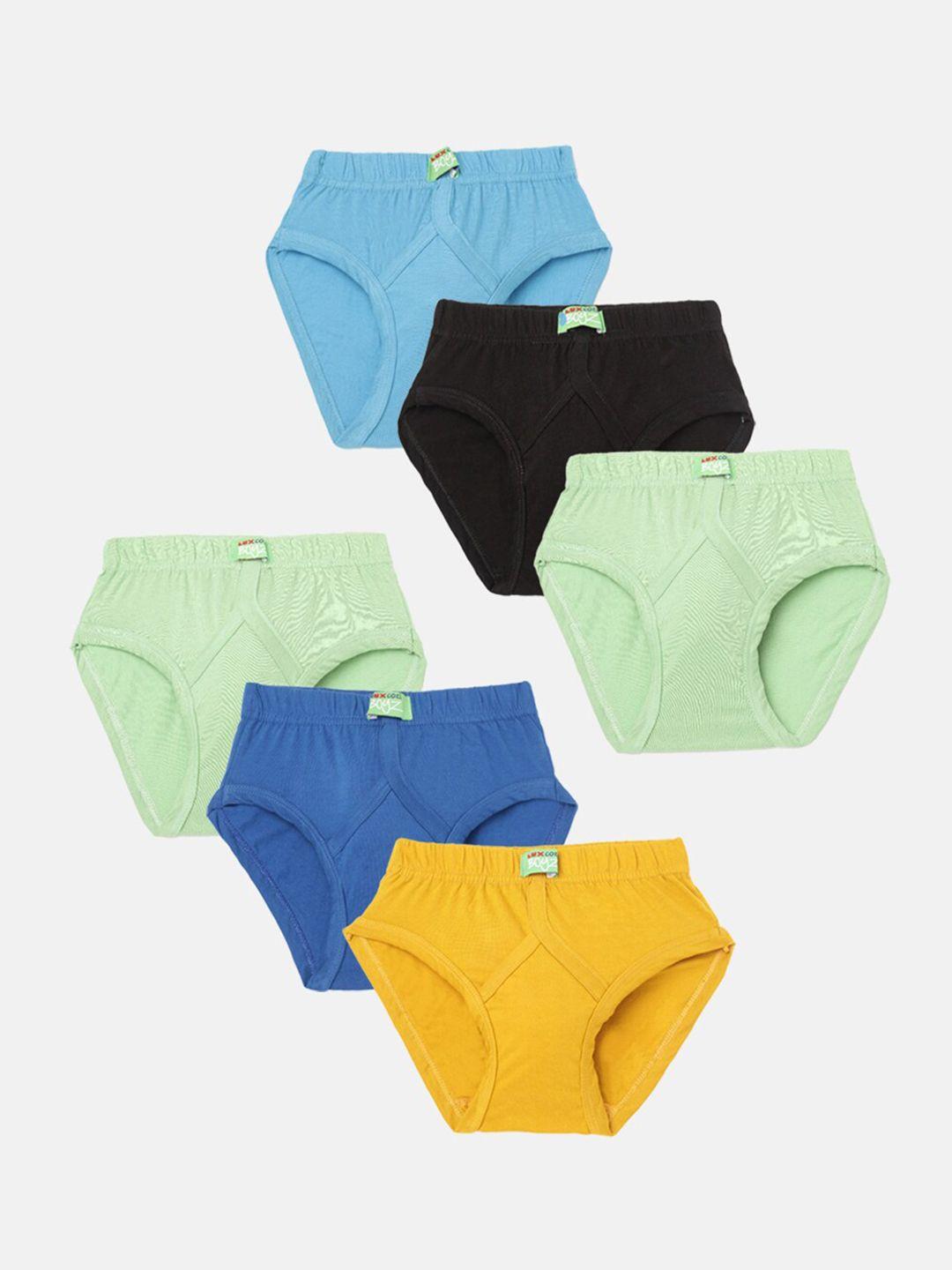 lux cozi boys pack of 6 assorted cotton anti-odour basic briefs