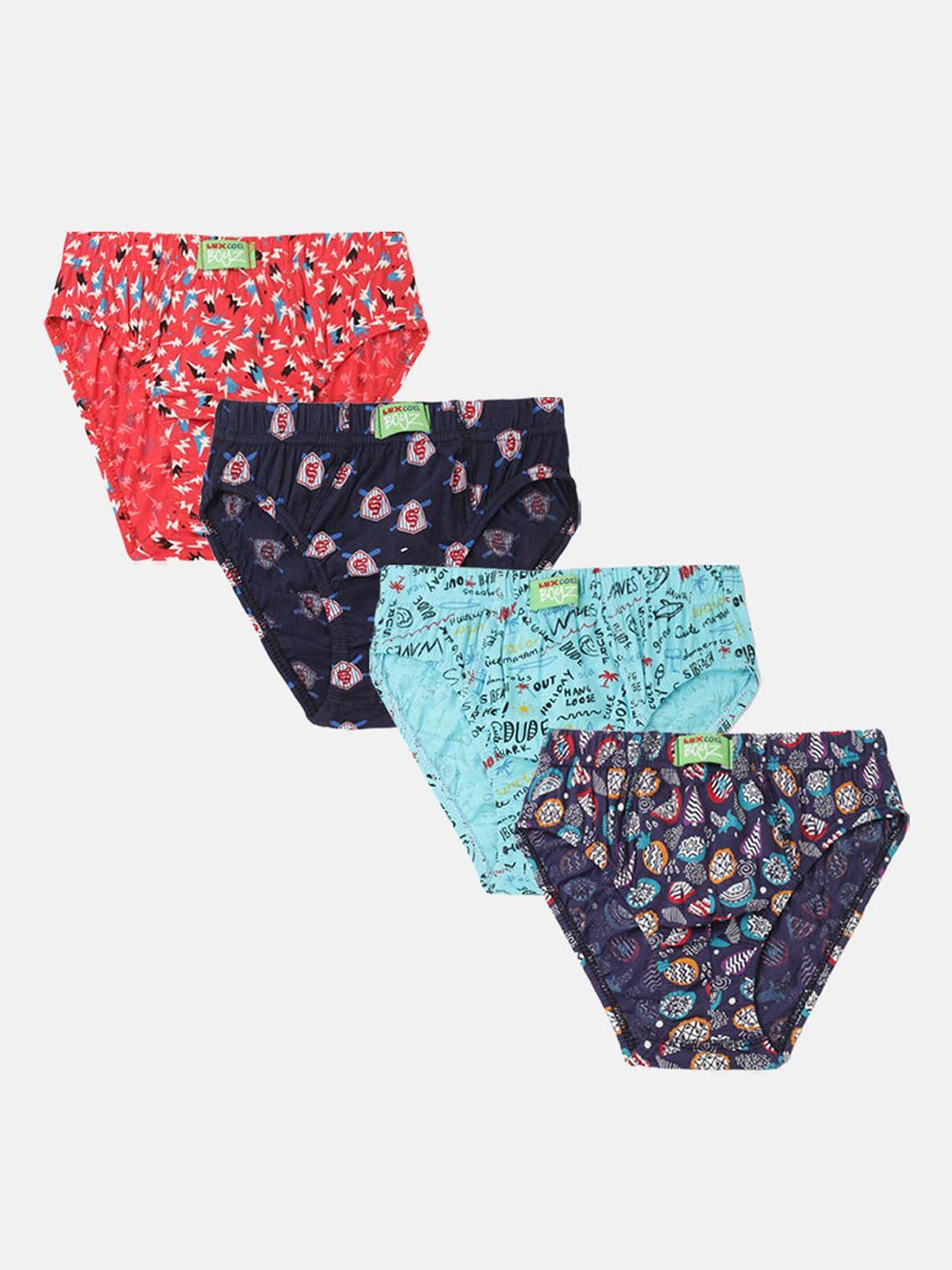 lux cozi kids pack of 4 assorted printed cotton anti odour basic briefs