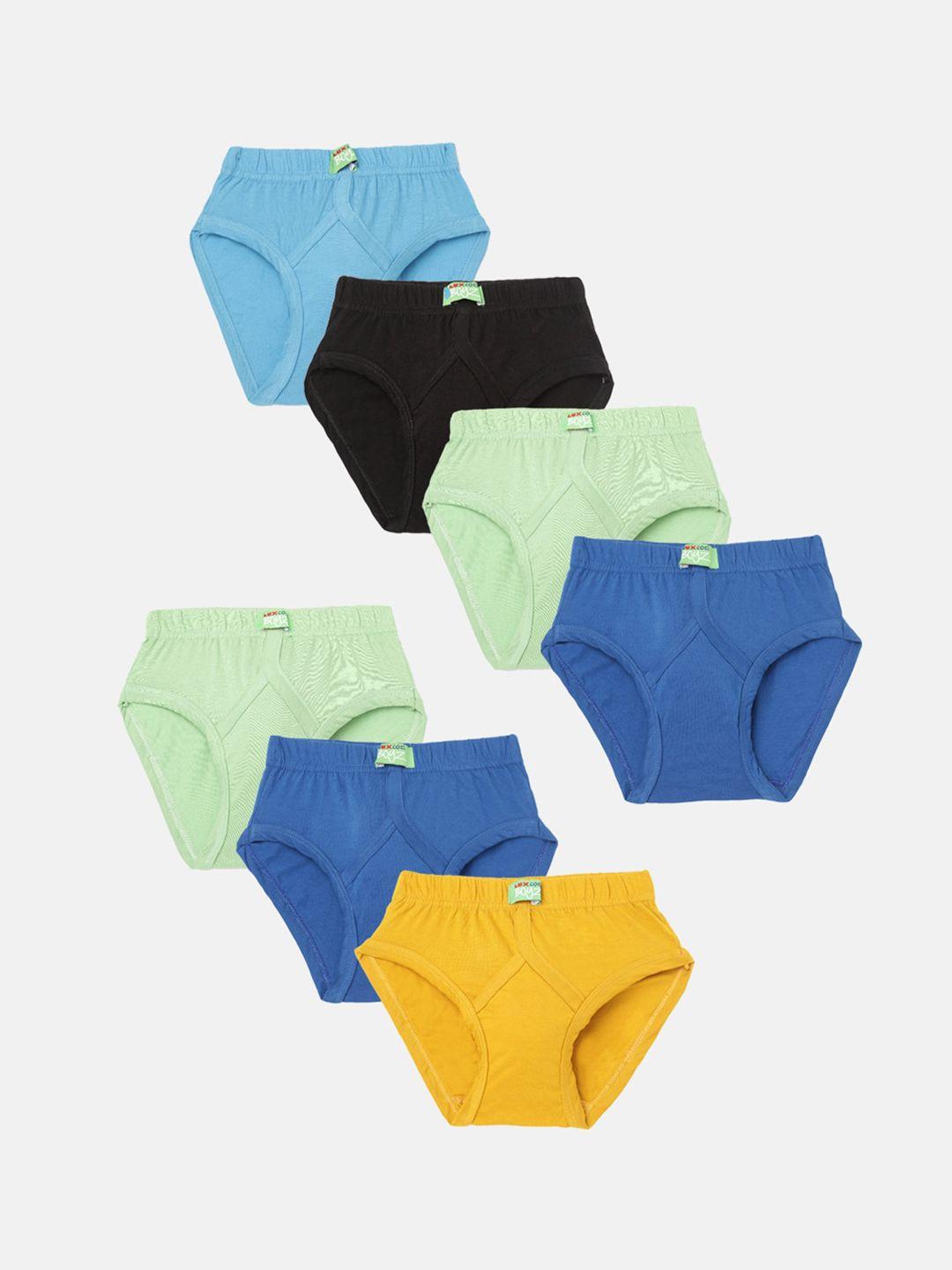 lux cozi kids pack of 7 assorted mid-rise anti-odour cotton basic briefs