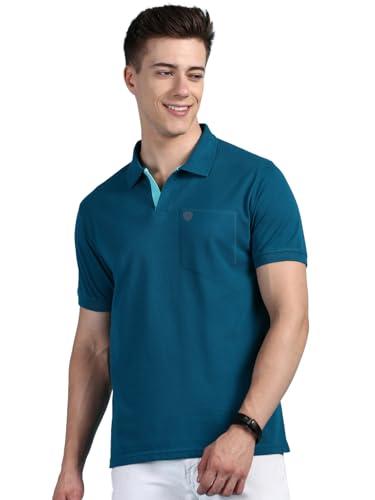 lux cozi men's half sleeve soild casual t-shirt with chest pocket_cozi_2122_emrad_xl_1pc emerald