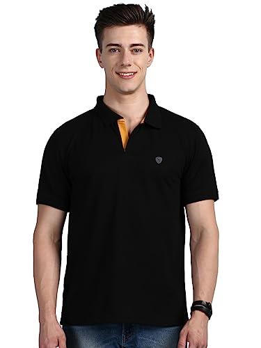 lux cozi men's pack of 1 black regular fit polo neck half sleeve solid casual t-shirt (size : medium)_cozi_2121_blk_m_1pc