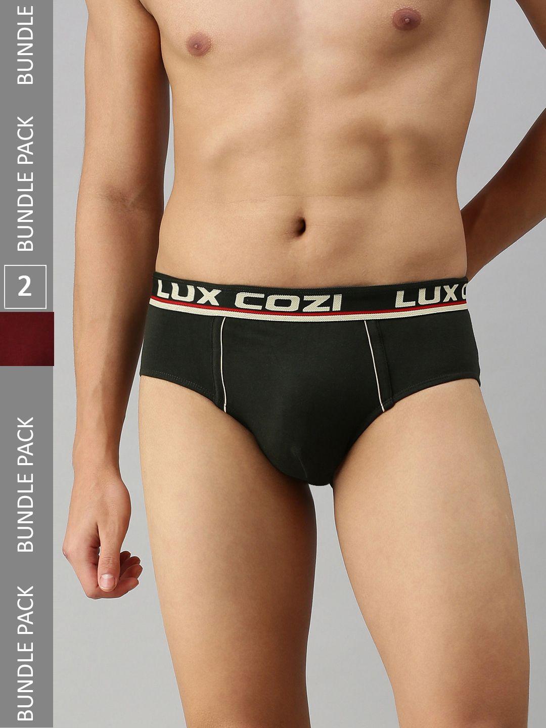 lux cozi men pack of 2 anti-odour basic briefs cozi_bigshot_brf_dg_mrn_2pc