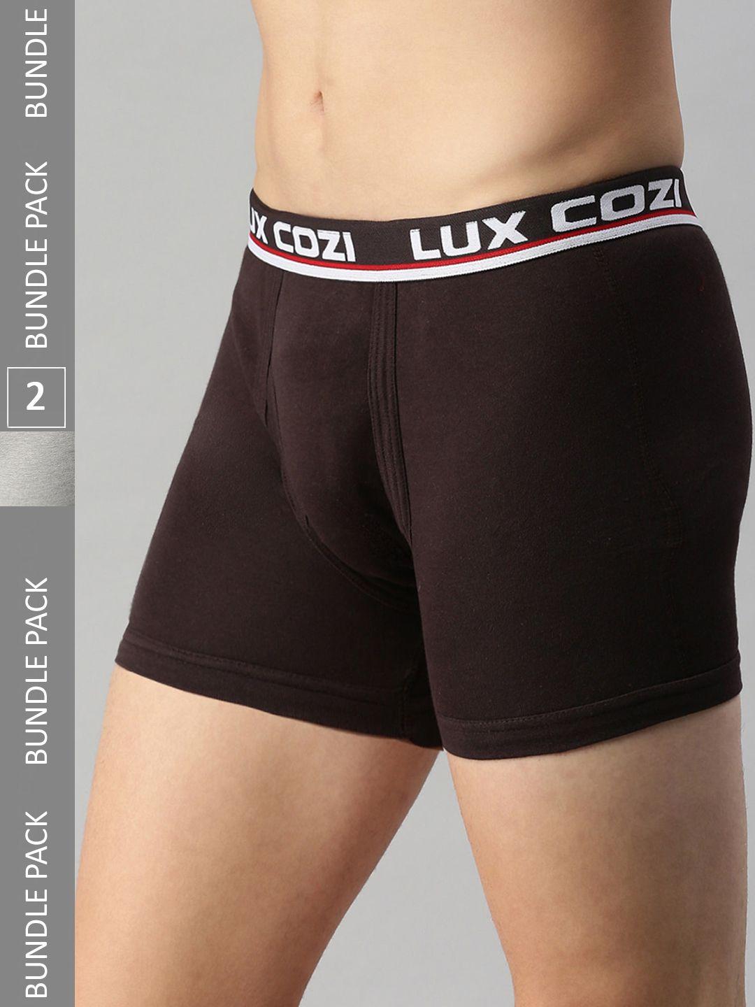 lux cozi men pack of 2 logo printed detail trunks