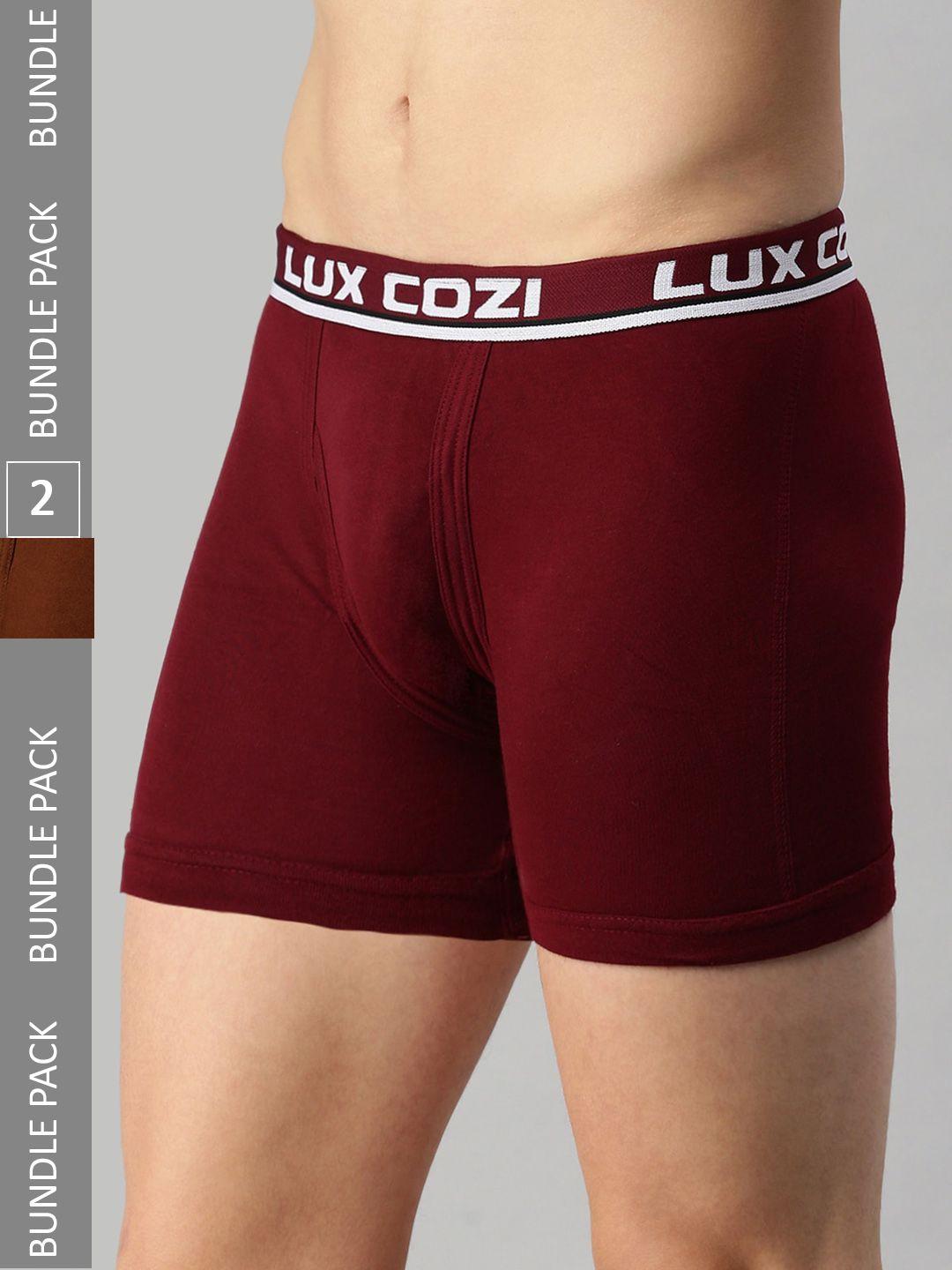 lux cozi men pack of 2 logo printed outer elastic trunks