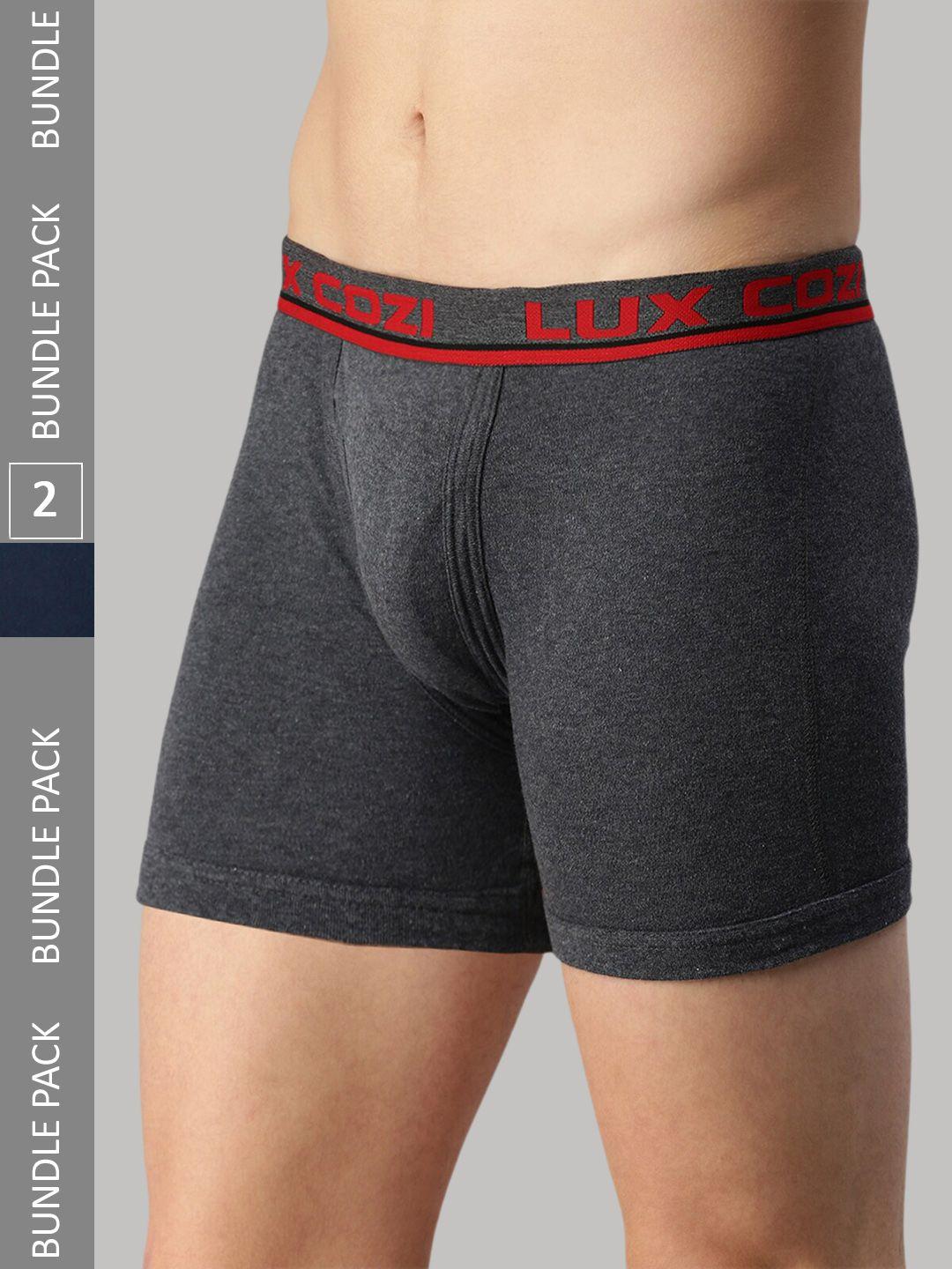 lux cozi men pack of 2 pure cotton outer elastic trunks