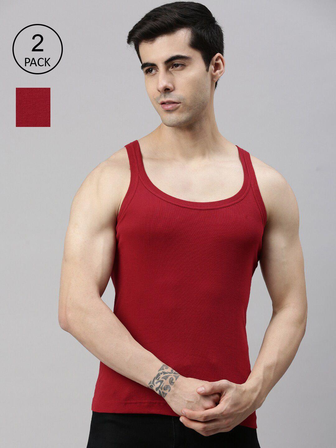 lux cozi men pack of 2 solid organic cotton innerwear vests