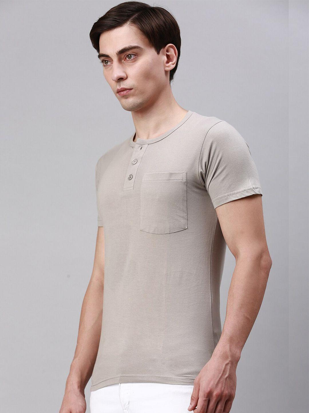 lux cozi pack of 2 henley neck cotton t-shirt
