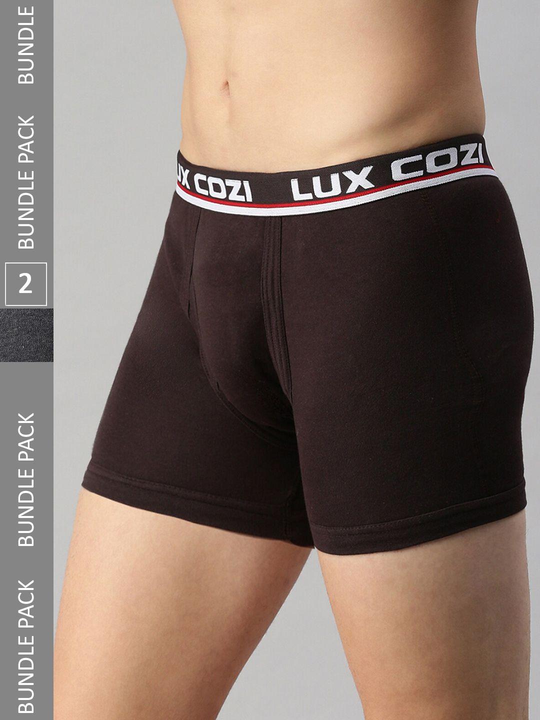 lux cozi pack of 2 ribbed cotton sleek and comfortable trunks